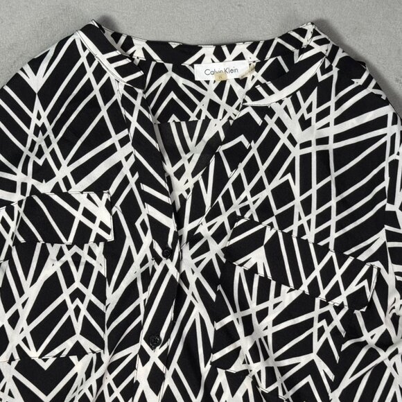 Calvin Klein Black & White Button Down Shirt - Picture 4 of 9